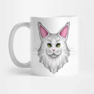 White Mainecoon Cat Mug